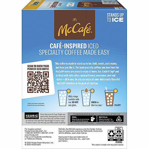 McCafe K-Cup Iced One-Step Mocha Frappe Compatible with Keurig Brewer - Ice Coffee - Medium - Per Box - 24 K-Cup - K-Cup - Mocha Frapp&eacute; - Kosher - 4 / Carton (9845CT)