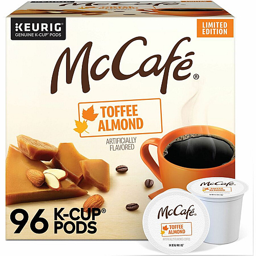 McCafe McCaf&eacute;&reg; K-Cup Toffee Almond Coffee Compatible with Keurig Brewer - Light - Per Box - 24 K-Cup - K-Cup - Toffee Almond - Kosher - 4 / Carton (9189CT)