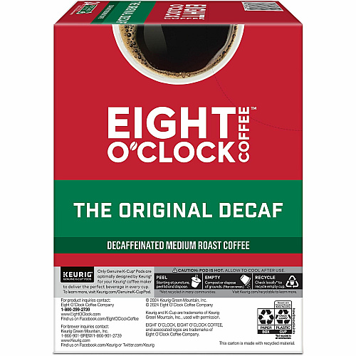 Green Mountain Coffee K-Cup The Original Decaf Coffee Compatible with Keurig Brewer - Medium - Per Box - 24 K-Cup - K-Cup - The Original Decaf - Decaffeinated - 4 / Carton (0638CT)