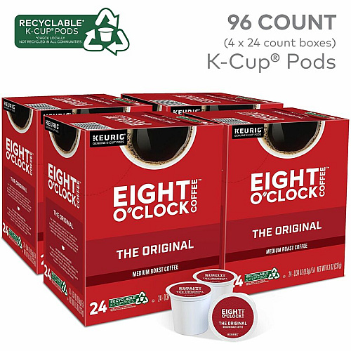 Eight O'Clock K-Cup, Ground Original Coffee Compatible with Keurig Brewer - Medium - Per Box - 24 K-Cup - K-Cup, Ground - Original - Kosher - 4 / Carton (0657CT)