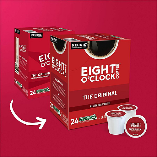 Eight O'Clock K-Cup, Ground Original Coffee Compatible with Keurig Brewer - Medium - Per Box - 24 K-Cup - K-Cup, Ground - Original - Kosher - 4 / Carton (0657CT)