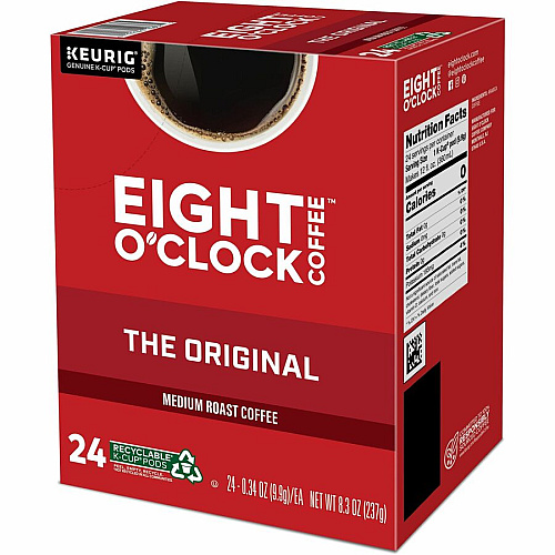 Eight O'Clock K-Cup, Ground Original Coffee Compatible with Keurig Brewer - Medium - Per Box - 24 K-Cup - K-Cup, Ground - Original - Kosher - 4 / Carton (0657CT)