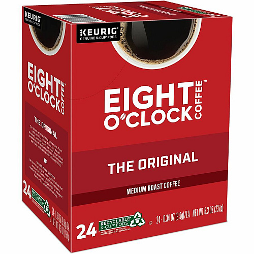 Eight O'Clock K-Cup, Ground Original Coffee Compatible with Keurig Brewer - Medium - Per Box - 24 K-Cup - K-Cup, Ground - Original - Kosher - 4 / Carton (0657CT)