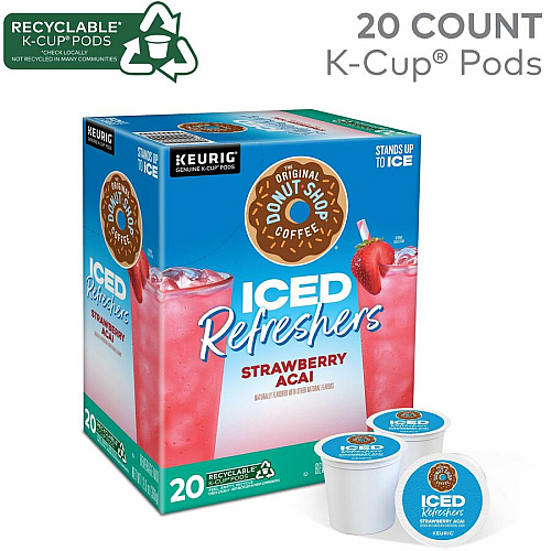 The Original Donut Shop&reg; Iced Refreshers Strawberry Acai - 20/Box - 4 / Carton (0237CT)