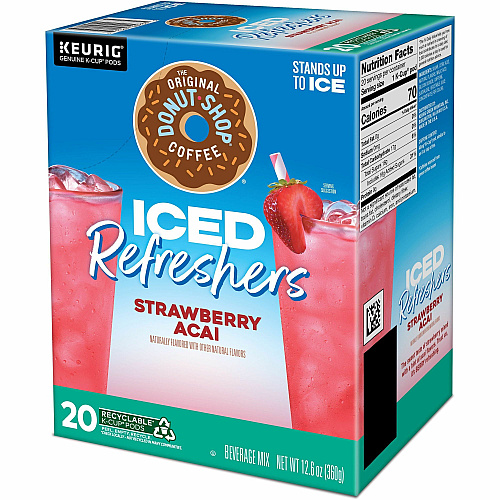 The Original Donut Shop&reg; Iced Refreshers Strawberry Acai - 20/Box - 4 / Carton (0237CT)