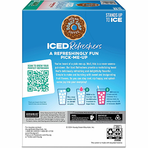 The Original Donut Shop&reg; Iced Refreshers Strawberry Acai - 20/Box - 4 / Carton (0237CT)