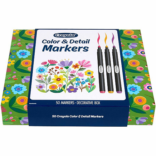 Crayola Color & Detail Marker Set Fine Marker Point - Multi Ink - 50 / Pack (586751)
