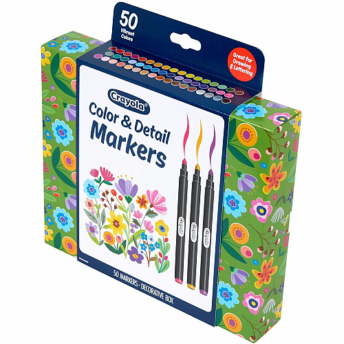 Crayola Color & Detail Marker Set Fine Marker Point - Multi Ink - 50 / Pack (586751)