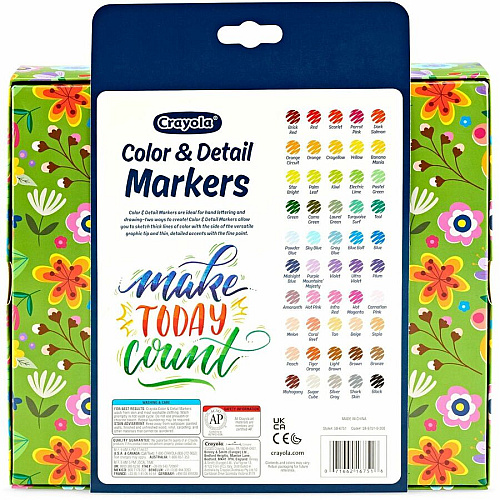 Crayola Color & Detail Marker Set Fine Marker Point - Multi Ink - 50 / Pack (586751)