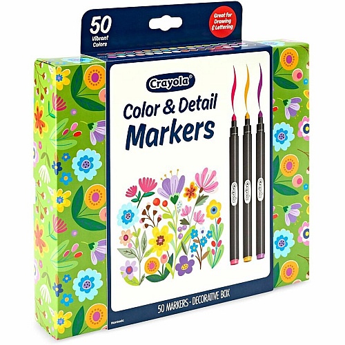 Crayola Color & Detail Marker Set Fine Marker Point - Multi Ink - 50 / Pack (586751)