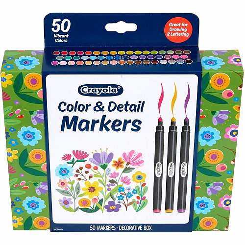 Crayola Color & Detail Marker Set Fine Marker Point - Multi Ink - 50 / Pack (586751)