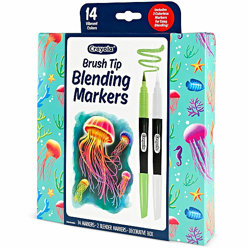 Crayola Blending Markers Brush Marker Point - Multi Ink - Water Based - 16 / Pack (586754)