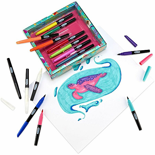 Crayola Blending Markers Brush Marker Point - Multi Ink - Water Based - 16 / Pack (586754)