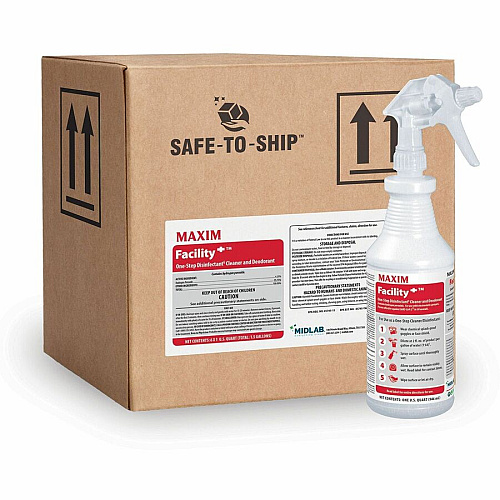 Maxim Facility+ One-Step Disinfectant For Multi Surface, Multipurpose - Concentrate - Liquid - 128 fl oz (4 quart) - Recommended For: Odor Remover, Mildew Odor Remover, Bacteria Remover, Germs Remover, Virus Remover, Mold Remover - Deodorize, F (04620086)