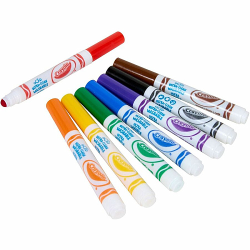 Crayola Crush Resistant Washable Toddler Markers Bold Marker Point - Washable - Multi Ink - 8 / Pack (811548)
