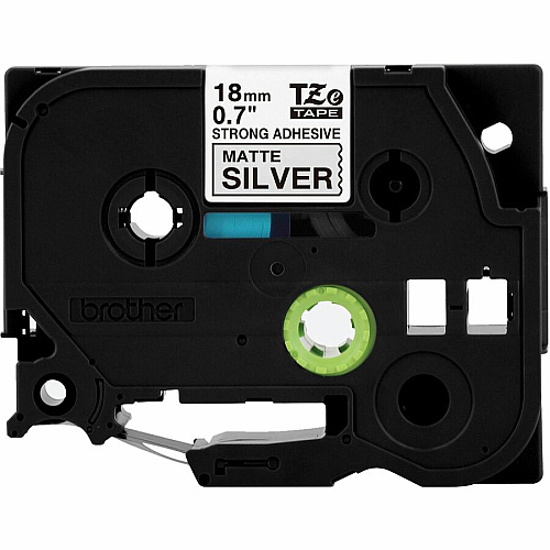 Brother P-touch Extra-Strength TZe Tape Cartridge x 45/64" Width - Tape - Matte - Matte Silver - Water Resistant - Laminated - Customizable, Long Lasting, Strong, Durable, Abrasion Resistant, Chemical Resistant, Fade Resistant, Sunlight Resista (TZES941G)