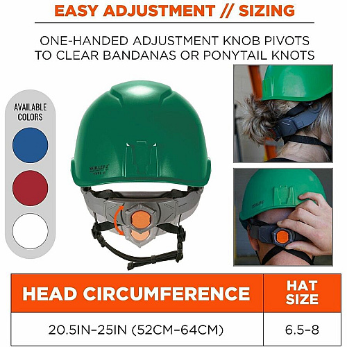 Ergodyne Skullerz 8976 Type 2 Safety Helmet Impact, Visibility, Head, Overhead Falling Objects, Eye Protection - Expanded Polystyrene Foam (EPS) - Green - LED Light, Built-in LED, Chin Strap, Lightweight, Comfortable, Sweatband, Breathable, Anti-o (60282)
