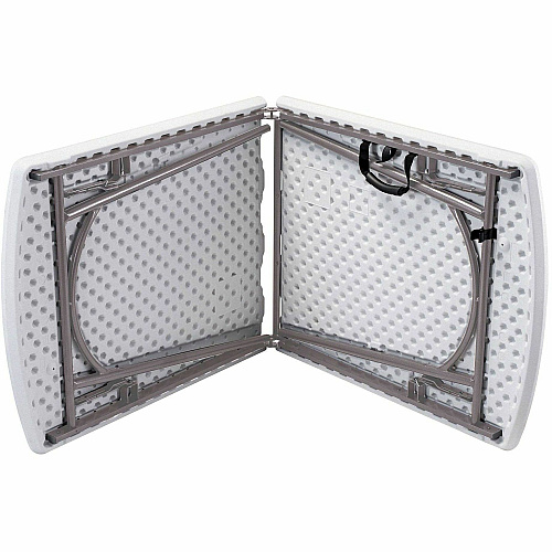 National Public Seating Banquet Fold-In-Half Tables Speckled Gray Top - Round Tube Leg Base - 4 Legs - 700 lb Capacity - 71.80" Table Top Length x 30" Table Top Width - 29.50" Height - Room, Indoor, Outdoor, Banquet, Cafeteria, Industry - High (BMFIH3072)