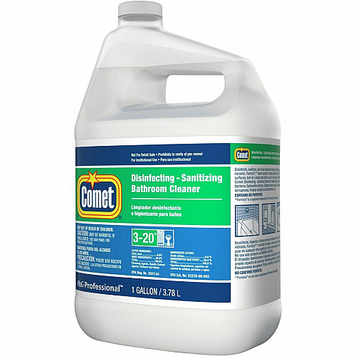 Comet Disinfecting Bath Cleaner For Bathroom, Multi Surface, Restroom - Liquid - 128 fl oz (4 quart) - Citrus Scent - Recommended For: Stain Remover, Soap Scum Remover - Non-abrasive, Deodorize, No-rinse - White Jug - 3 / Carton (20542)