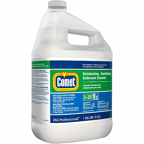 Comet Disinfecting Bath Cleaner For Bathroom, Multi Surface, Restroom - Liquid - 128 fl oz (4 quart) - Citrus Scent - Recommended For: Stain Remover, Soap Scum Remover - Non-abrasive, Deodorize, No-rinse - White Jug - 3 / Carton (20542)