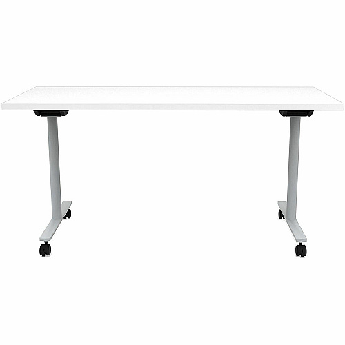 Safco Jurni Flip Table with Casters Powder Coated T-shaped Base - Modern Style x 60" Table Top Width x 24" Table Top Depth x 1.10" Table Top Thickness - 29" Height - Classroom, Training Room - Assembly Required - Designer White - Laminate To (JN6024FPDWT)