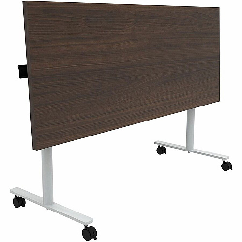 Safco Jurni Flip Table with Casters Powder Coated T-shaped Base - Modern Style x 60" Table Top Width x 24" Table Top Depth x 1.10" Table Top Thickness - 29" Height - Classroom, Training Room - Assembly Required - Columbian Walnut - Laminate (JN6024FPCCWN)