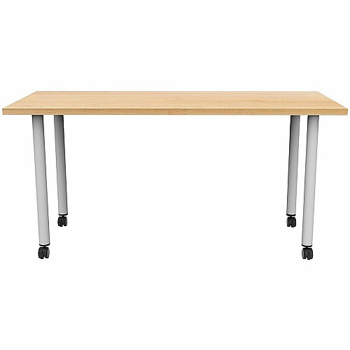 Safco Jurni Multi-Purp. Table w/Post Leg & Casters Powder Coated Post Leg Base - 60" Table Top Width x 24" Table Top Depth x 1.10" Table Top Thickness - 29" Height - Multipurpose - Assembly Required - Fusion Maple - Laminate Top Material -  (JN6024FTCFMP)