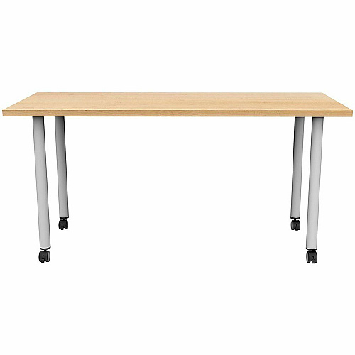 Safco Jurni Multi-Purp. Table w/Post Leg & Casters Powder Coated Post Leg Base - 60" Table Top Width x 24" Table Top Depth x 1.10" Table Top Thickness - 29" Height - Multipurpose - Assembly Required - Fusion Maple - Laminate Top Material -  (JN6024FTCFMP)