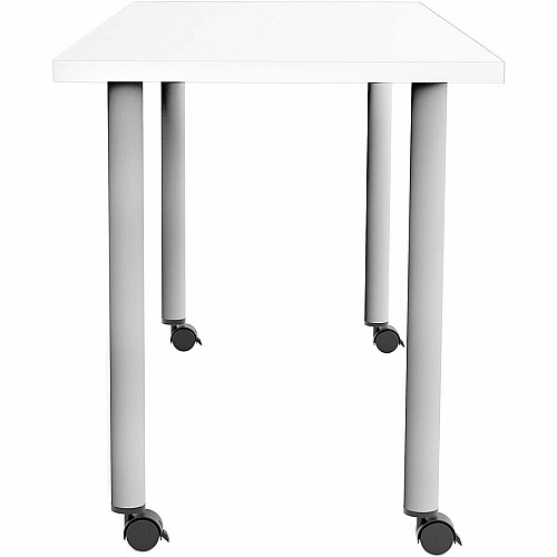 Safco Jurni Multi-Purp. Table w/Post Leg & Casters Powder Coated Post Leg Base - 60" Table Top Width x 24" Table Top Depth x 1.10" Table Top Thickness - 29" Height - Multipurpose - Assembly Required - Designer White - Laminate Top Material  (JN6024FTCDWT)