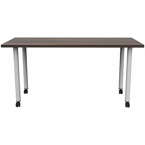 Safco Jurni Multi-Purp. Table w/Post Leg & Casters Powder Coated Post Leg Base - 60" Table Top Width x 24" Table Top Depth x 1.10" Table Top Thickness - 29" Height - Multipurpose - Assembly Required - Columbian Walnut - Laminate Top Materia (JN6024FTCCWN)