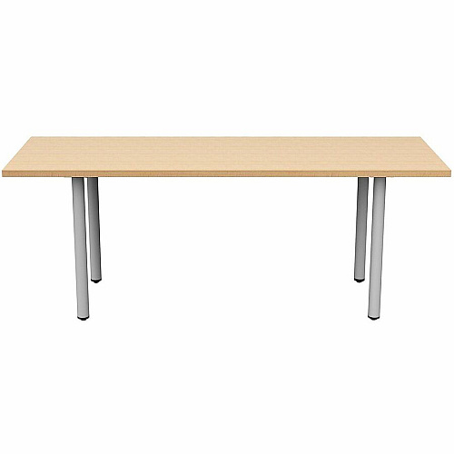 Safco Jurni Multi-Purpose Table with Post Leg & Glides Laminated Top - Powder Coated Post Leg Base - 72" Table Top Width x 24" Table Top Depth x 1.10" Table Top Thickness - 29" Height - Multipurpose - Assembly Required - Fusion Maple - Lami (JN7224FTGFMP)