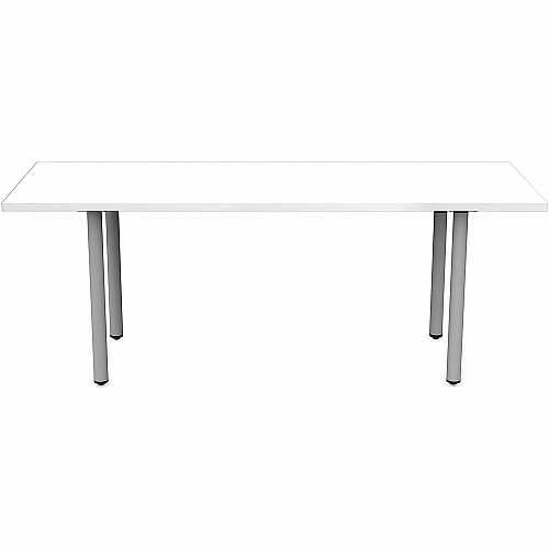 Safco Jurni Multi-Purpose Table with Post Leg & Glides Laminated Top - Powder Coated Post Leg Base - 72" Table Top Width x 24" Table Top Depth x 1.10" Table Top Thickness - 29" Height - Multipurpose - Assembly Required - Designer White - La (JN7224FTGDWT)