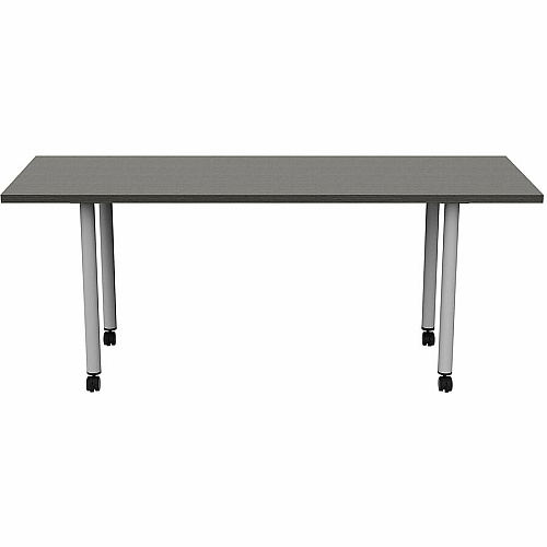 Safco Jurni Multi-Purpose Table with Post Leg & Casters Laminated Top - Powder Coated Post Leg Base - 72" Table Top Width x 24" Table Top Depth x 1.10" Table Top Thickness - 29" Height - Multipurpose - Assembly Required - Asian Night - Lami (JN7224FTCANT)
