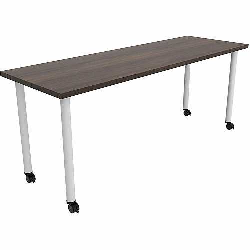 Safco Jurni Multi-Purpose Table with Post Leg & Casters Laminated Top - Powder Coated Post Leg Base - 72" Table Top Width x 24" Table Top Depth x 1.10" Table Top Thickness - 29" Height - Multipurpose - Assembly Required - Columbian Walnut - (JN7224FTCCWN)