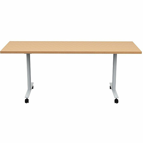 Safco Jurni Flip Table with Casters Laminated Top - Powder Coated T-shaped Base - 72" Table Top Width x 24" Table Top Depth x 1.10" Table Top Thickness - 29" Height - Classroom, Training Room - Assembly Required - Fusion Maple - Laminate Top (JN7224FPFMP)