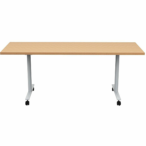 Safco Jurni Flip Table with Casters Laminated Top - Powder Coated T-shaped Base - 72" Table Top Width x 24" Table Top Depth x 1.10" Table Top Thickness - 29" Height - Classroom, Training Room - Assembly Required - Fusion Maple - Laminate Top (JN7224FPFMP)