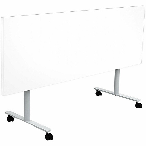 Safco Jurni Flip Table with Casters Laminated Top - Powder Coated T-shaped Base - 72" Table Top Width x 24" Table Top Depth x 1.10" Table Top Thickness - 29" Height - Classroom, Training Room - Assembly Required - Designer White - Laminate T (JN7224FPDWT)
