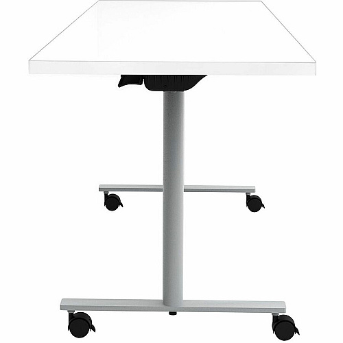 Safco Jurni Flip Table with Casters Laminated Top - Powder Coated T-shaped Base - 72" Table Top Width x 24" Table Top Depth x 1.10" Table Top Thickness - 29" Height - Classroom, Training Room - Assembly Required - Designer White - Laminate T (JN7224FPDWT)