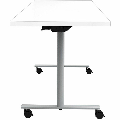 Safco Jurni Flip Table with Casters Laminated Top - Powder Coated T-shaped Base - 72" Table Top Width x 24" Table Top Depth x 1.10" Table Top Thickness - 29" Height - Classroom, Training Room - Assembly Required - Designer White - Laminate T (JN7224FPDWT)