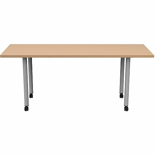Safco Jurni Multi-Purpose Table with Post Leg & Casters Laminated Top - Powder Coated Post Leg Base - 72" Table Top Width x 24" Table Top Depth x 1.10" Table Top Thickness - 29" Height - Multipurpose - Assembly Required - Fusion Maple - Lam (JN7224FTCFMP)