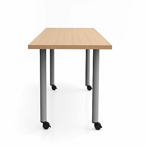 Safco Jurni Multi-Purpose Table with Post Leg & Casters Laminated Top - Powder Coated Post Leg Base - 72" Table Top Width x 24" Table Top Depth x 1.10" Table Top Thickness - 29" Height - Multipurpose - Assembly Required - Fusion Maple - Lam (JN7224FTCFMP)