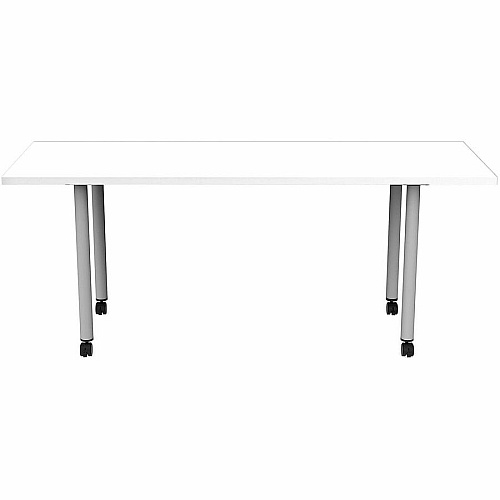 Safco Jurni Multi-Purpose Table with Post Leg & Casters Laminated Top - Powder Coated Post Leg Base - 72" Table Top Width x 24" Table Top Depth x 1.10" Table Top Thickness - 29" Height - Multipurpose - Assembly Required - Designer White - L (JN7224FTCDWT)