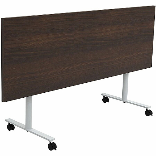 Safco Jurni Flip Table with Casters Laminated Top - Powder Coated T-shaped Base - 72" Table Top Width x 24" Table Top Depth x 1.10" Table Top Thickness - 29" Height - Classroom, Training Room - Assembly Required - Columbian Walnut - Laminate (JN7224FPCWN)