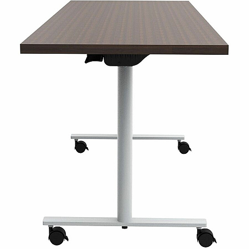 Safco Jurni Flip Table with Casters Laminated Top - Powder Coated T-shaped Base - 72" Table Top Width x 24" Table Top Depth x 1.10" Table Top Thickness - 29" Height - Classroom, Training Room - Assembly Required - Columbian Walnut - Laminate (JN7224FPCWN)