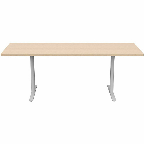 Safco Jurni Multi-Purpose Table with T-Leg & Glides Laminated Top - Powder Coated T-shaped, Textured Base - 72" Table Top Width x 24" Table Top Depth x 1.10" Table Top Thickness - 29" Height - Multipurpose - Assembly Required - Fusion Maple (JN7224FXGFMP)