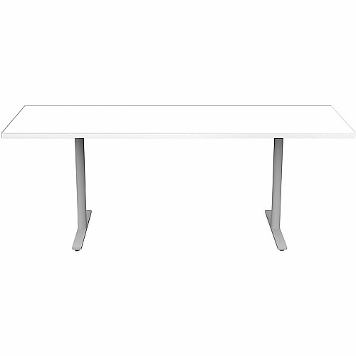 Safco Jurni Multi-Purpose Table with T-Leg & Glides Laminated Top - Powder Coated T-shaped, Textured Base - 72" Table Top Width x 24" Table Top Depth x 1.10" Table Top Thickness - 29" Height - Multipurpose - Assembly Required - Designer Whi (JN7224FXGDWT)