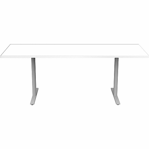 Safco Jurni Multi-Purpose Table with T-Leg & Glides Laminated Top - Powder Coated T-shaped, Textured Base - 72" Table Top Width x 24" Table Top Depth x 1.10" Table Top Thickness - 29" Height - Multipurpose - Assembly Required - Designer Whi (JN7224FXGDWT)