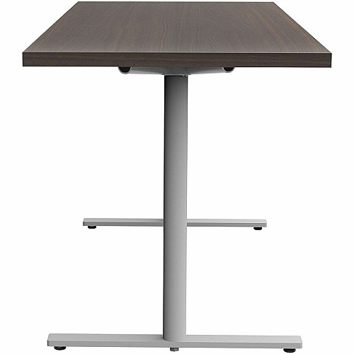 Safco Jurni Multi-Purp. Table w/T-Leg & Glides Textured T-shaped, Powder Coated Base - Modern Style x 60" Table Top Width x 24" Table Top Depth x 1.10" Table Top Thickness - 29" Height - Multipurpose - Assembly Required - Columbian Walnut - (JN6024FXGCWN)
