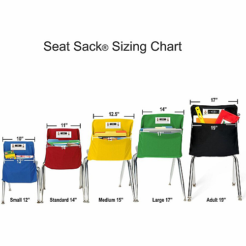 Seat Sack Classroom Pack One-Pocket Seat Sacks 1 Pocket(s) - 17" Width x 2" Depth - Chair - Durable, Desk Space, Washable, Expandable - Red - Laminate, Poly, Cotton - 1 Each (10117)