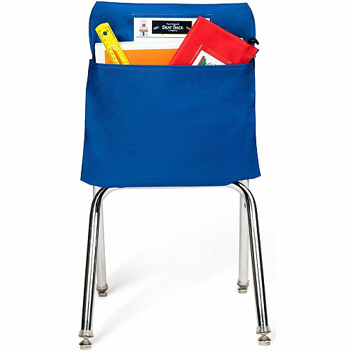 Seat Sack Classroom Pack One-Pocket Seat Sacks 1 Pocket(s) - 1 Compartment(s) - 15" Width x 2" Depth - Chair - Durable, Desk Space, Laminated, Washable, Expandable - Blue - Poly Cotton - 1 Each (00115)